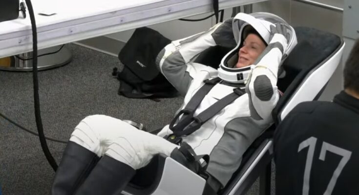 NASA’s SpaceX Crew-11 members suit up in the Neil A. Armstrong Operations and Checkout Building at the agency’s Kennedy Space Center in Florida ahead of launch to the International Space Station.