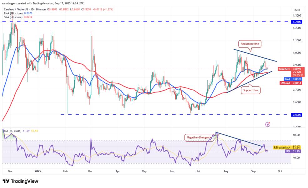 Dogecoin, Cryptotrrences, Reserva Federal, Bitcoin Price, XRP, recorte de criptomonedas, Cardano, Análisis de precios, cadena, Fondostrado, Mercado, Solana, Sal, Sal, Sui