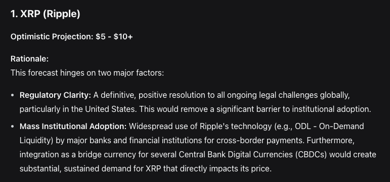 Deepseek ai predice XRP