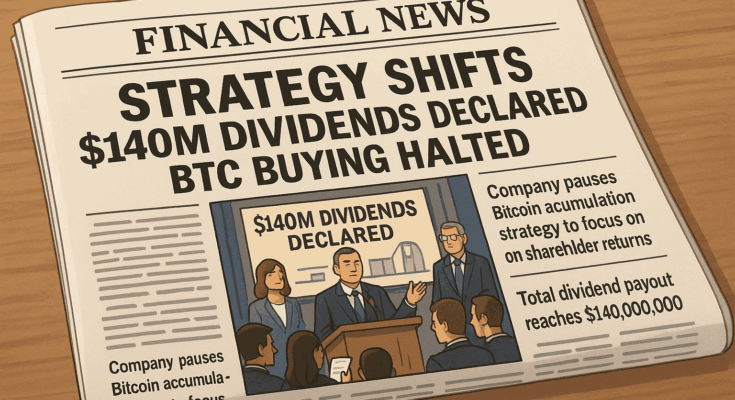 Strategy Stops Buying Bitcoin but Pays $140 Million in Dividends