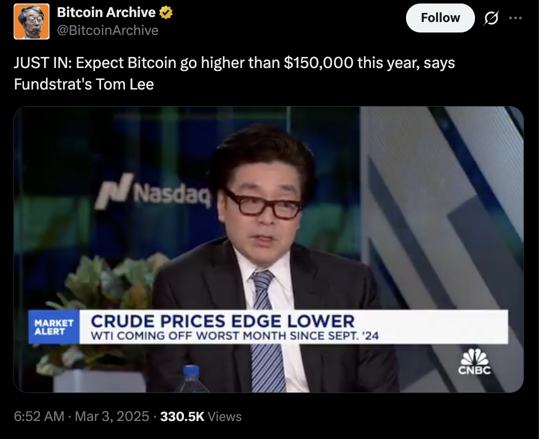 Predicción de Bitcoin de Tom Lee