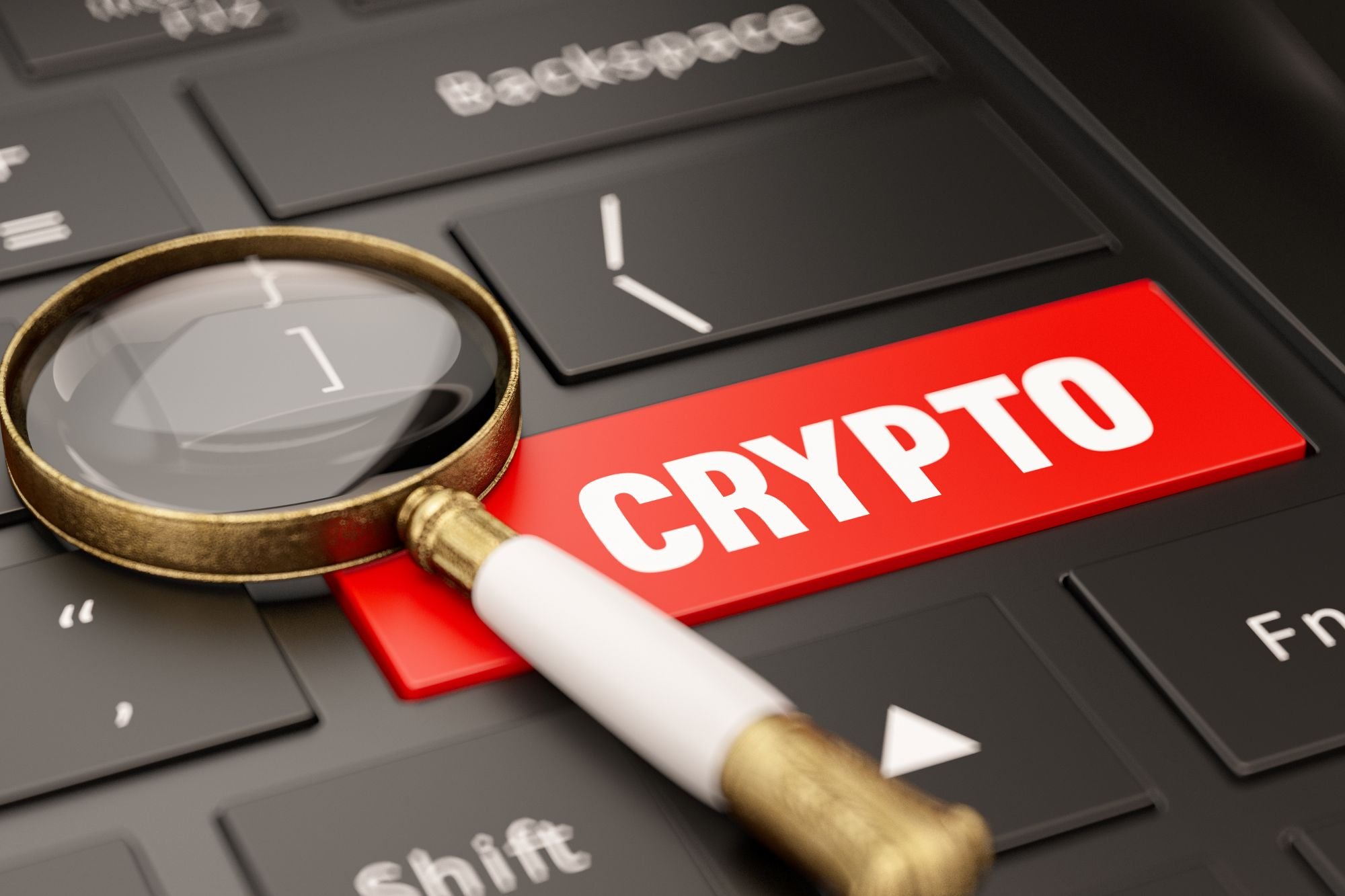 El botón rojo de cifrado en el teclado al lado de la lupa.