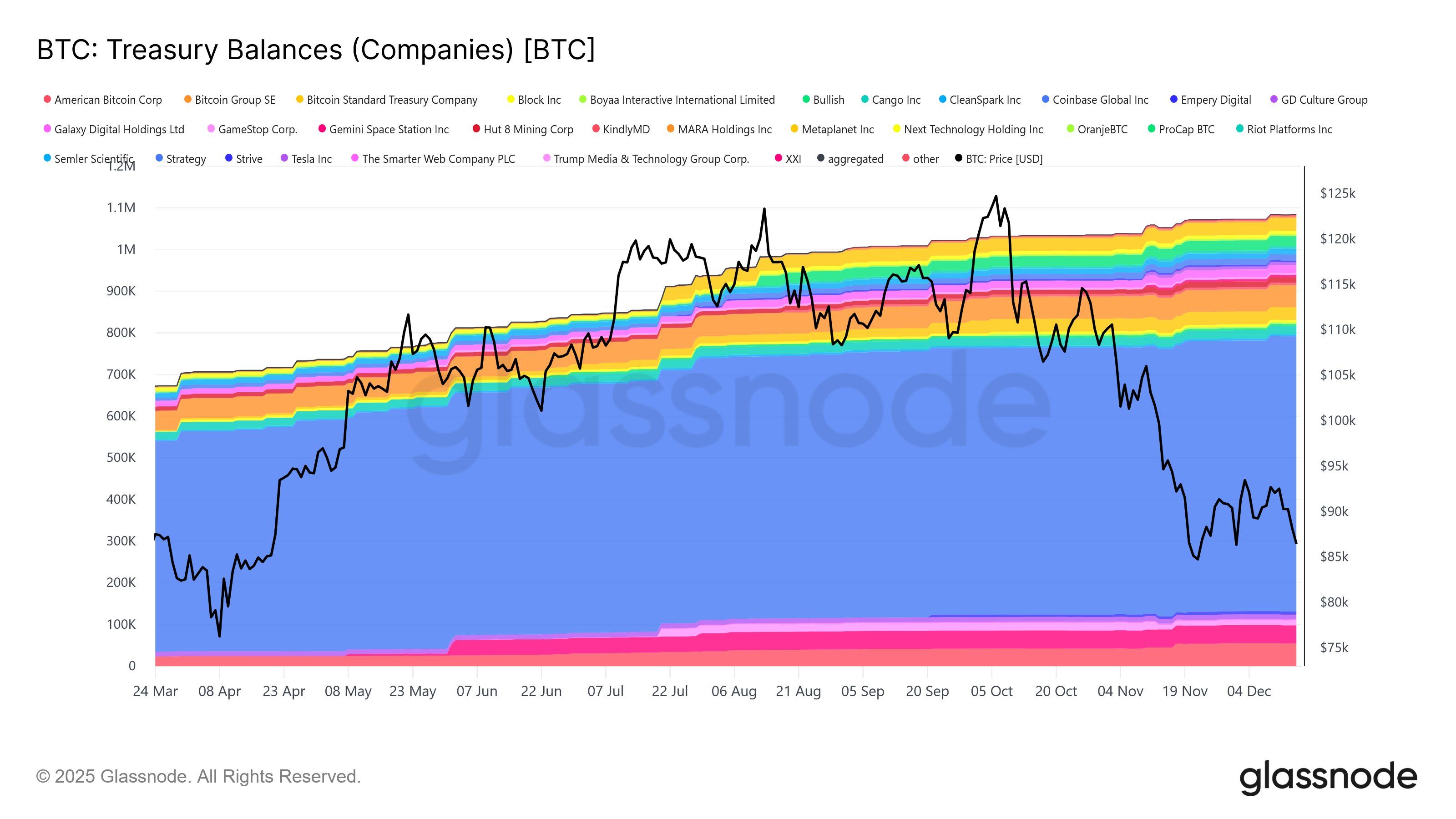 Saldos del Tesoro de Bitcoin.