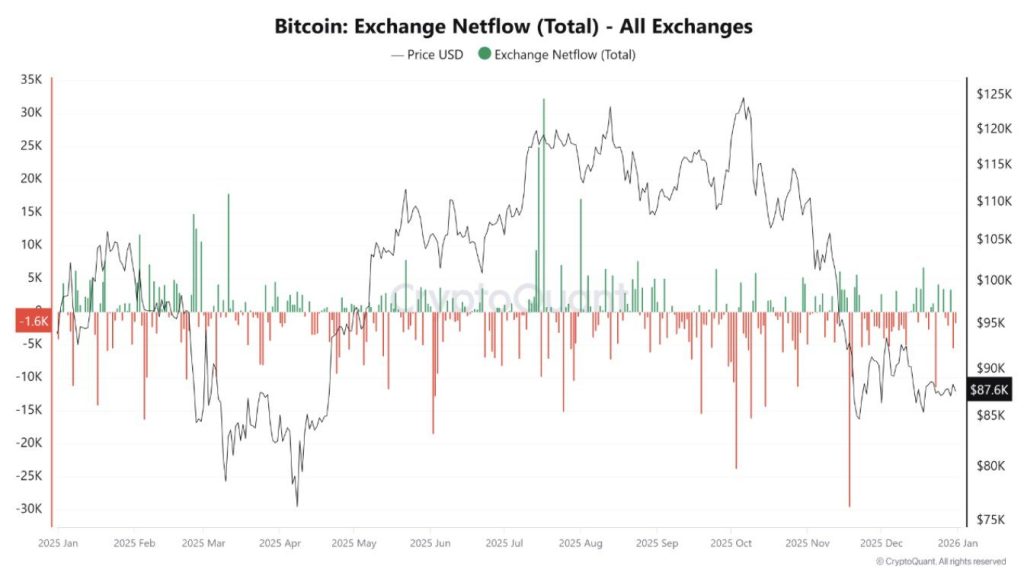 ETF de Bitcoin 2025 - Exchange Netflow