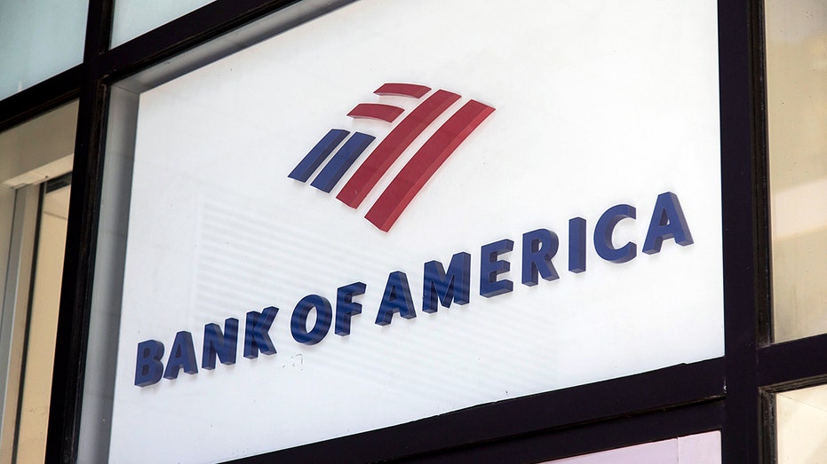 Señalización en la sucursal del Bank of America en Nueva York