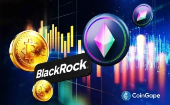 an image of BlackRock, Bitcoin, and Ethereum logo
