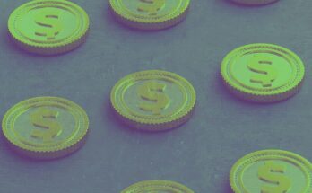 crypto tokens on background