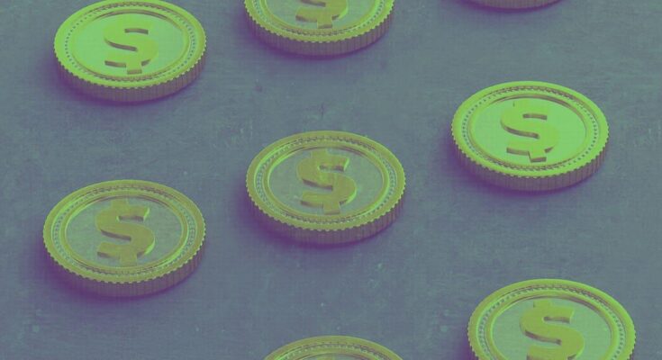 crypto tokens on background