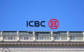 Warsaw, Poland. 10 March 2022. Sign ICBC. Company signboard ICBC.