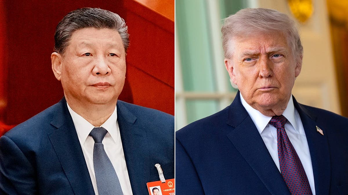 La imagen dividida muestra a Xi Jinping y al presidente Donald Trump en medio de tensiones entre China e Irán.