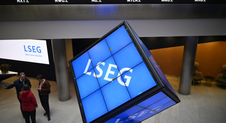 Inside the London Stock Exchange Group’s headquarters in London on April 28. Credit: Justin TALLIS/AFP via Getty Images