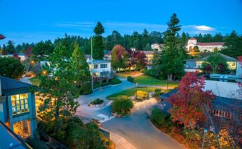 Campus at dusk